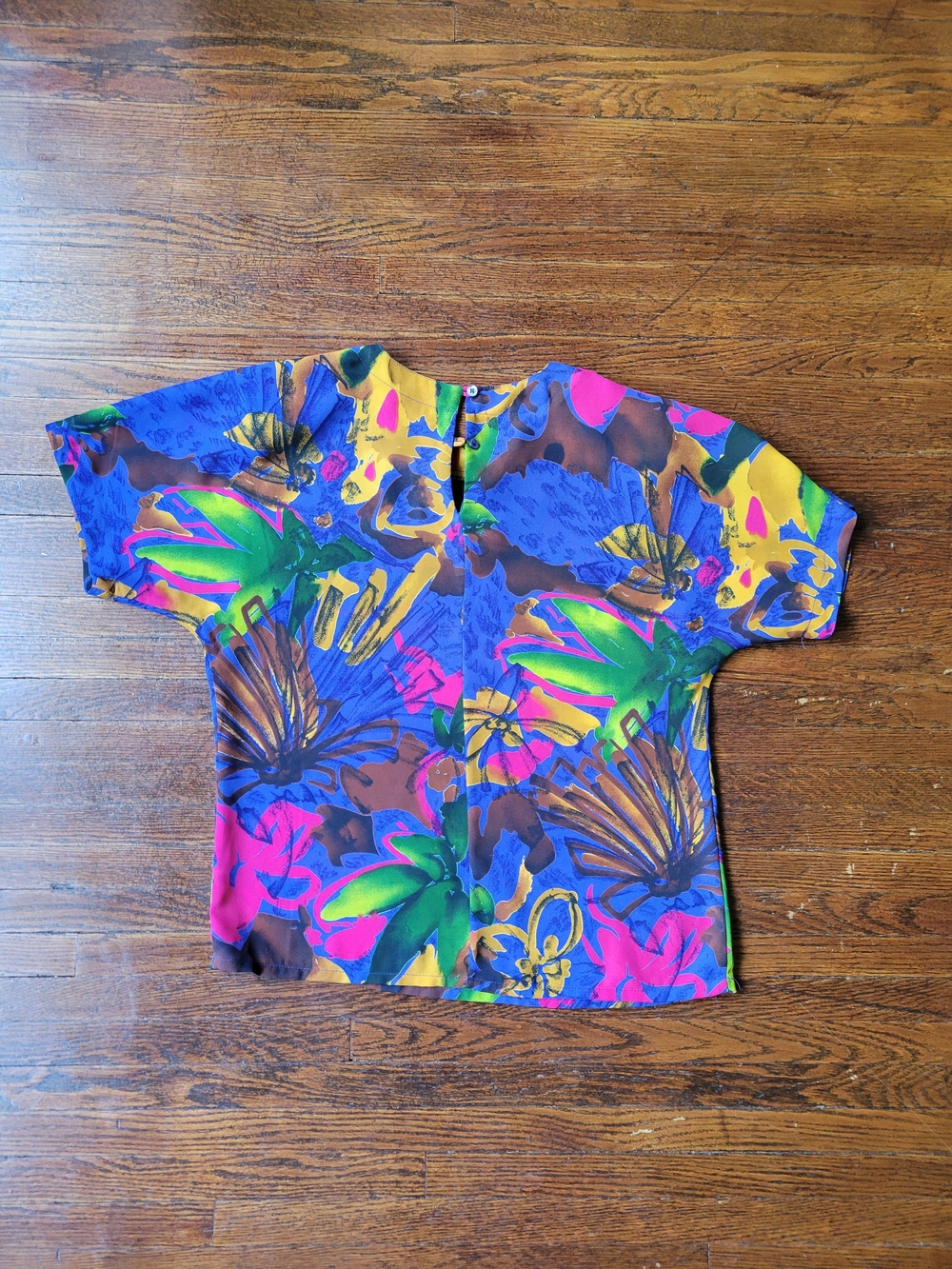 Nicola Petites Tropical Bright Blouse Size Small Casual, Travel Resort - Picture 10 of 15